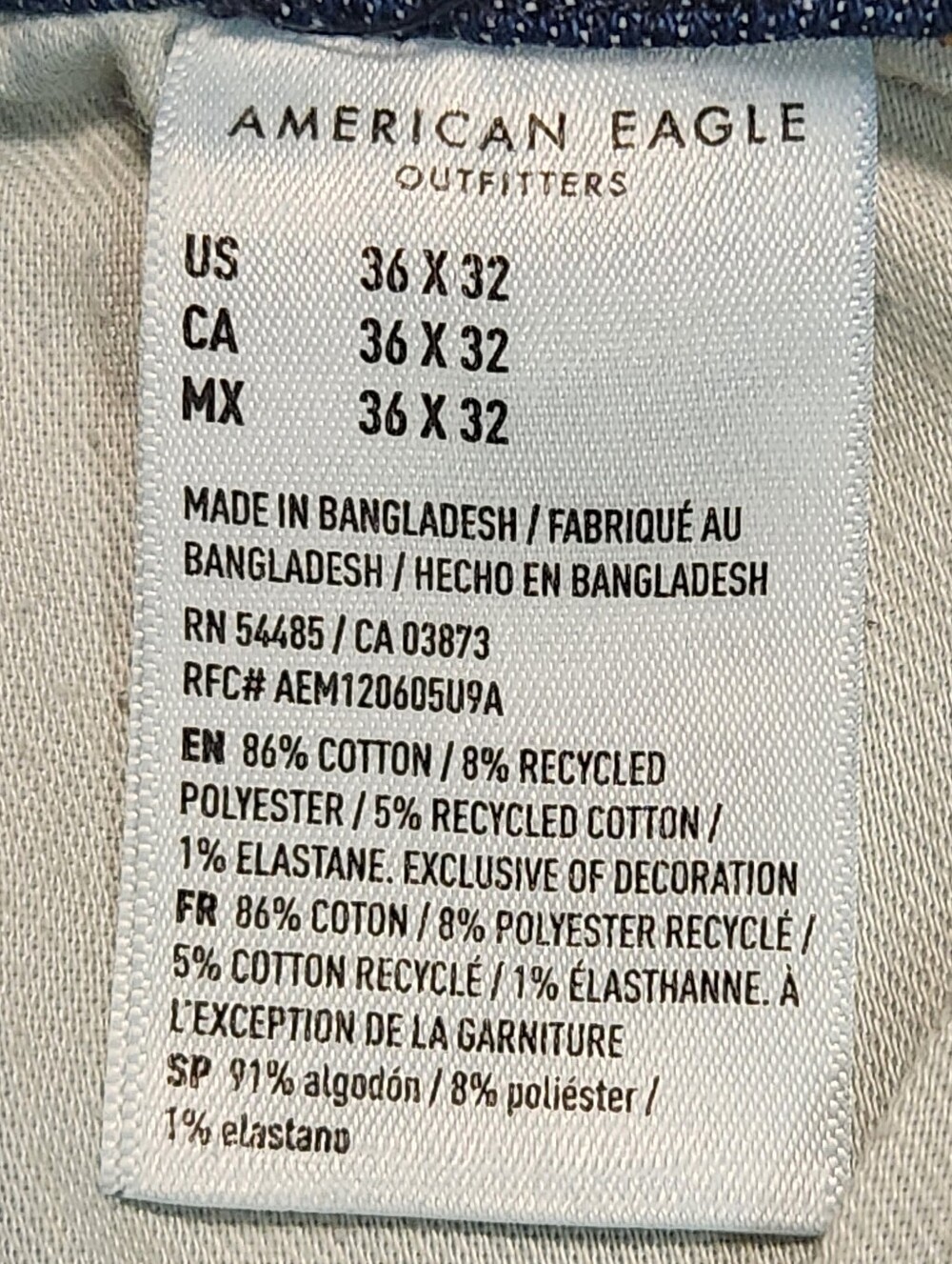 American Eagle Men's Dark Blue Stretch AirFlex+ Jeans Pants Size 30x32 - Picture 14 of 14
